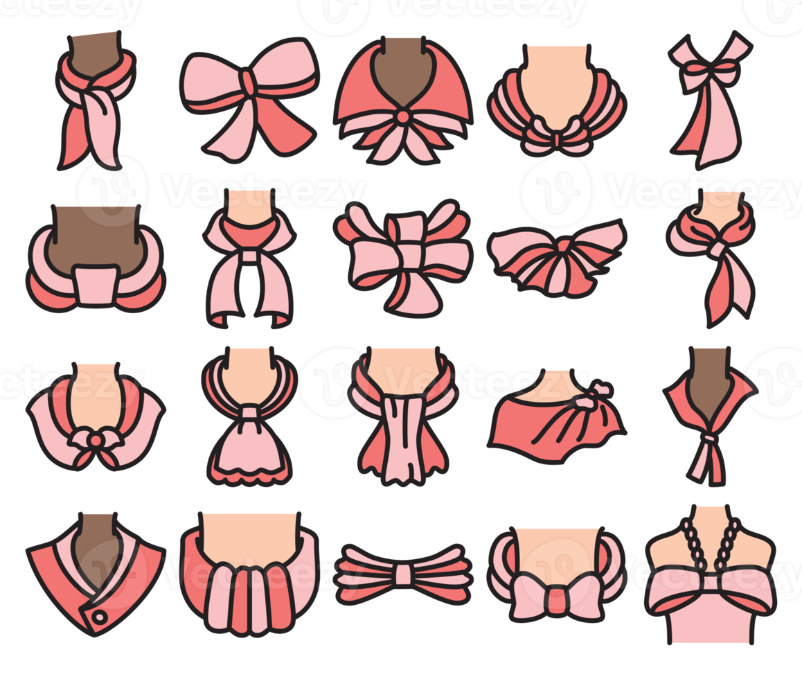 Set of clothing accessories icons. png