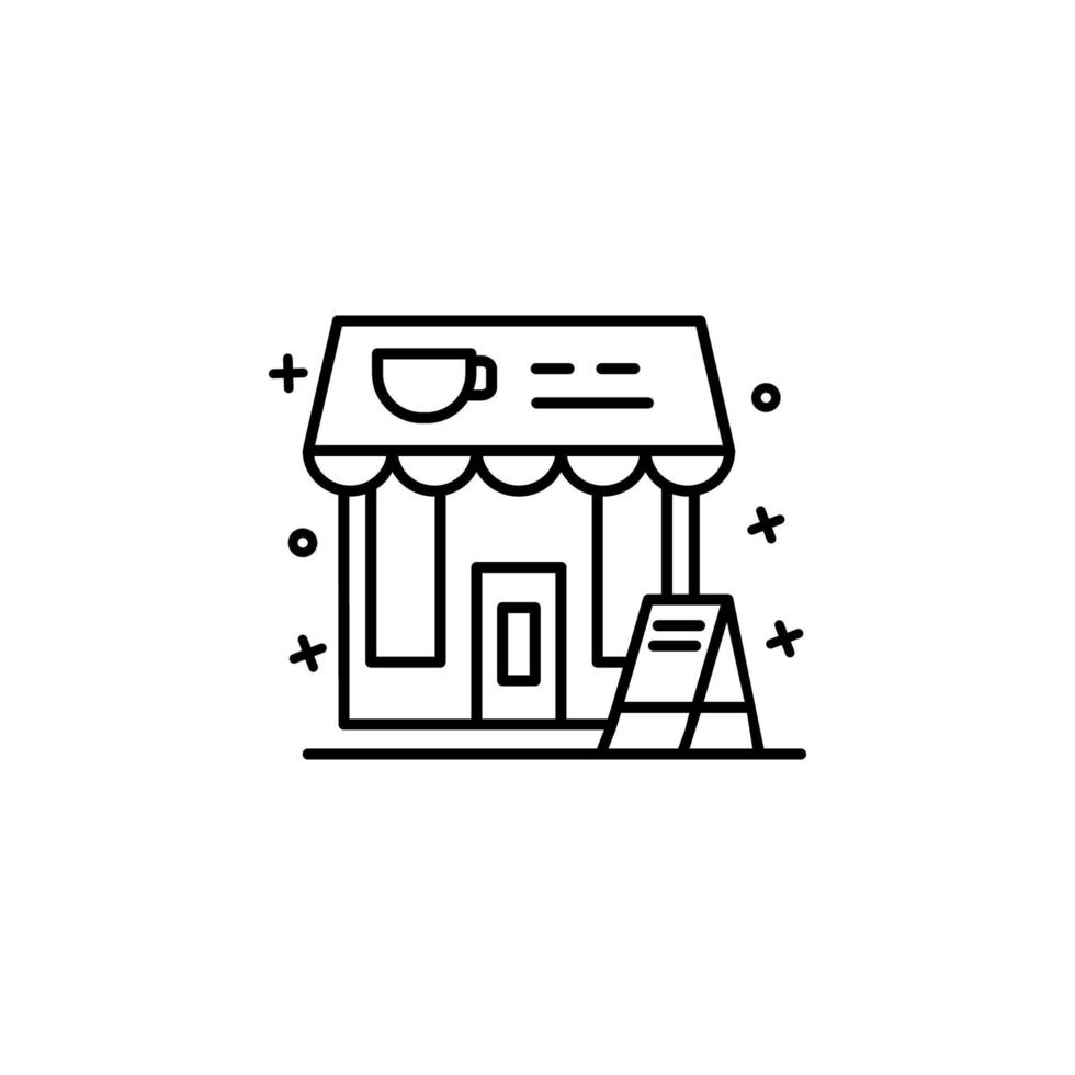 Coffee shop, store vector icon