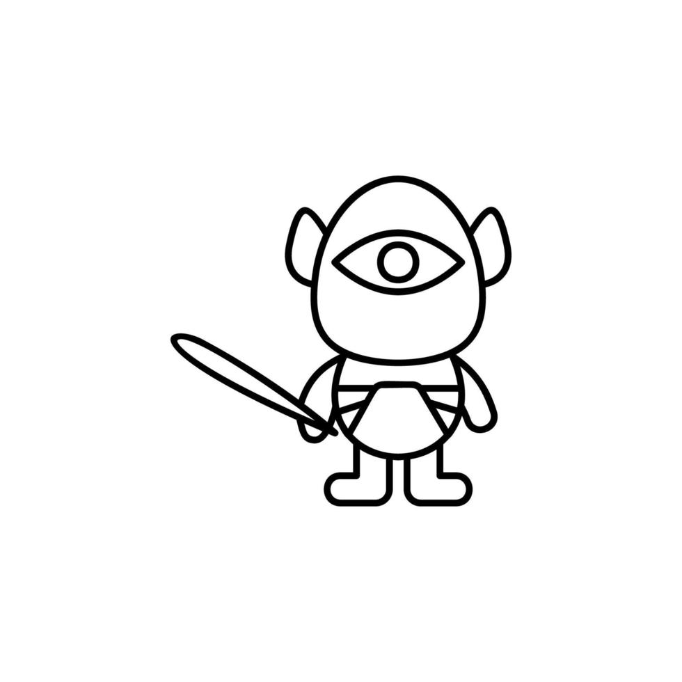 Cyclops, fairy tale vector icon
