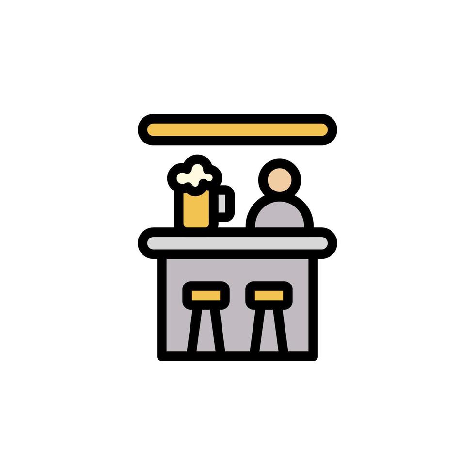 Bar table, beer vector icon