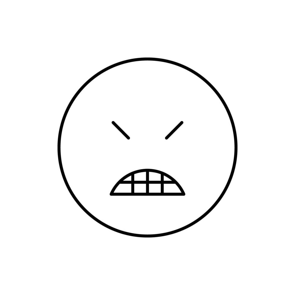 Angry, teeth, emotions vector icon
