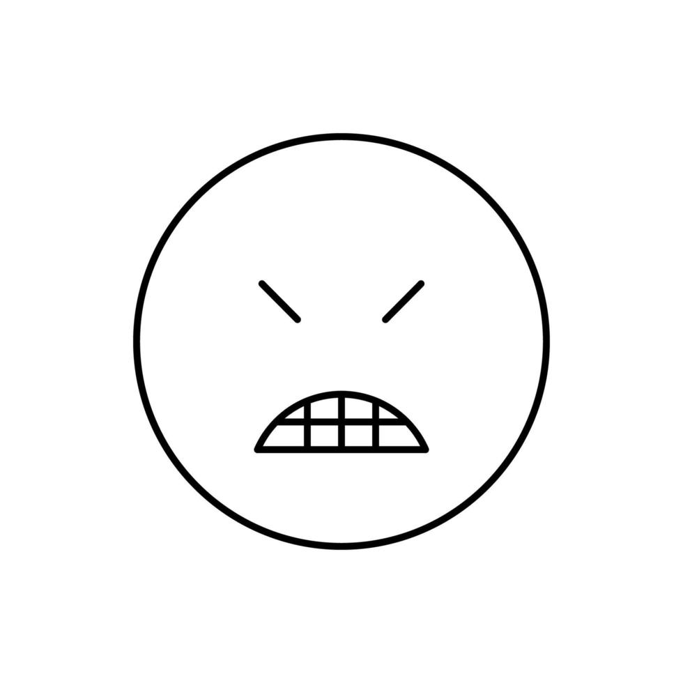 Angry, teeth, emotions vector icon