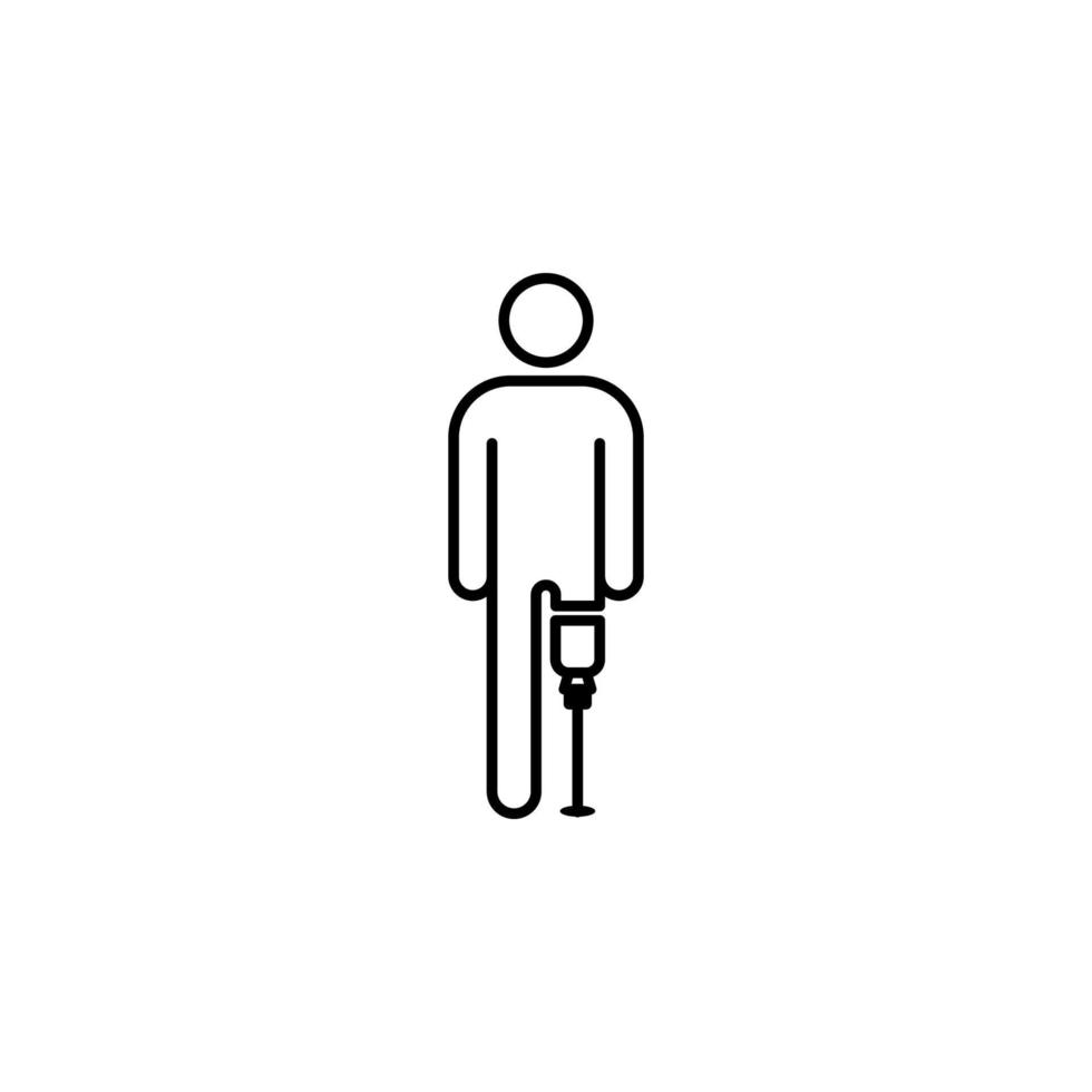 man with leg prosthesis vector icon