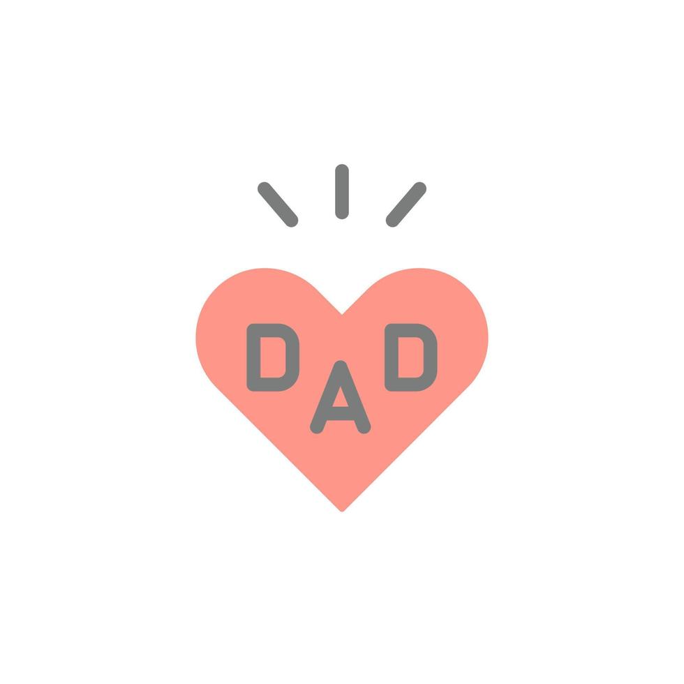 corazón, amar, papá vector icono