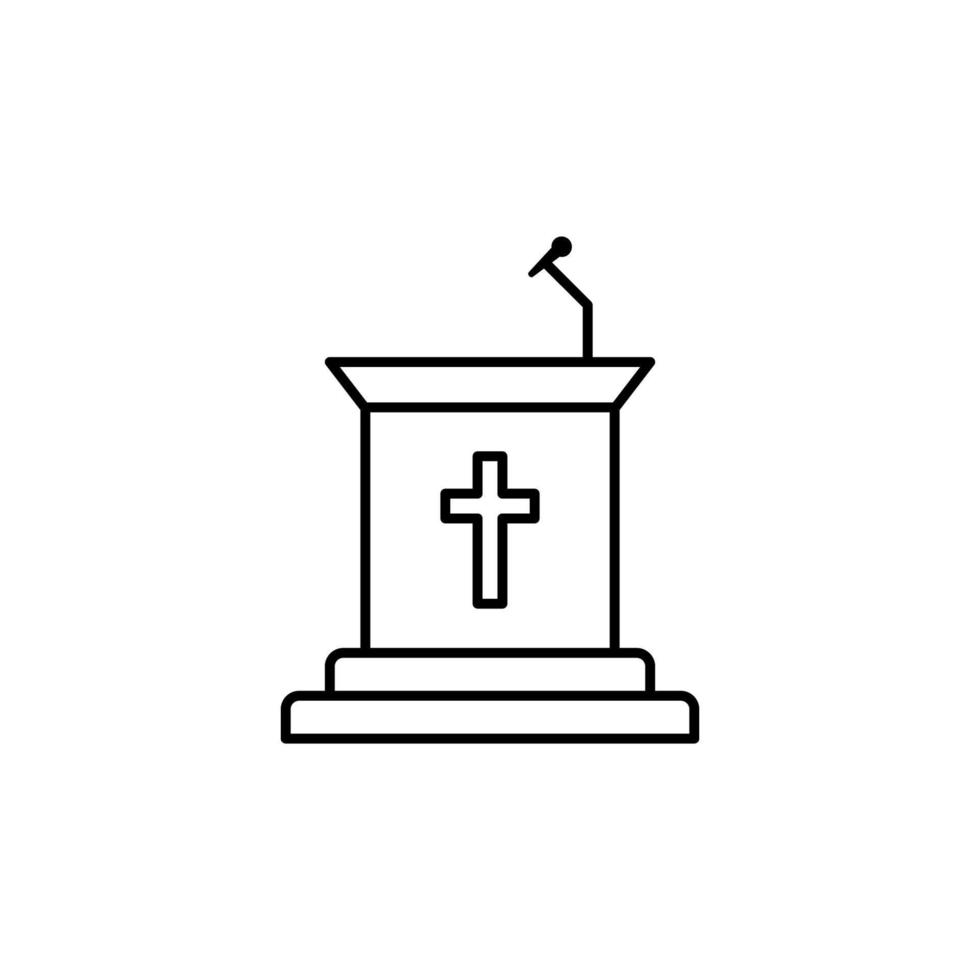 púlpito, cristiandad vector icono