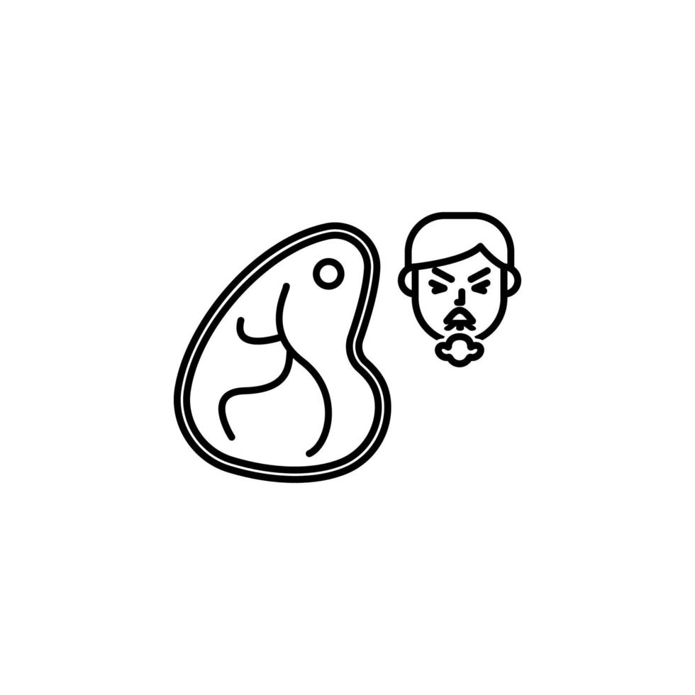 Meat, allergic face vector icon