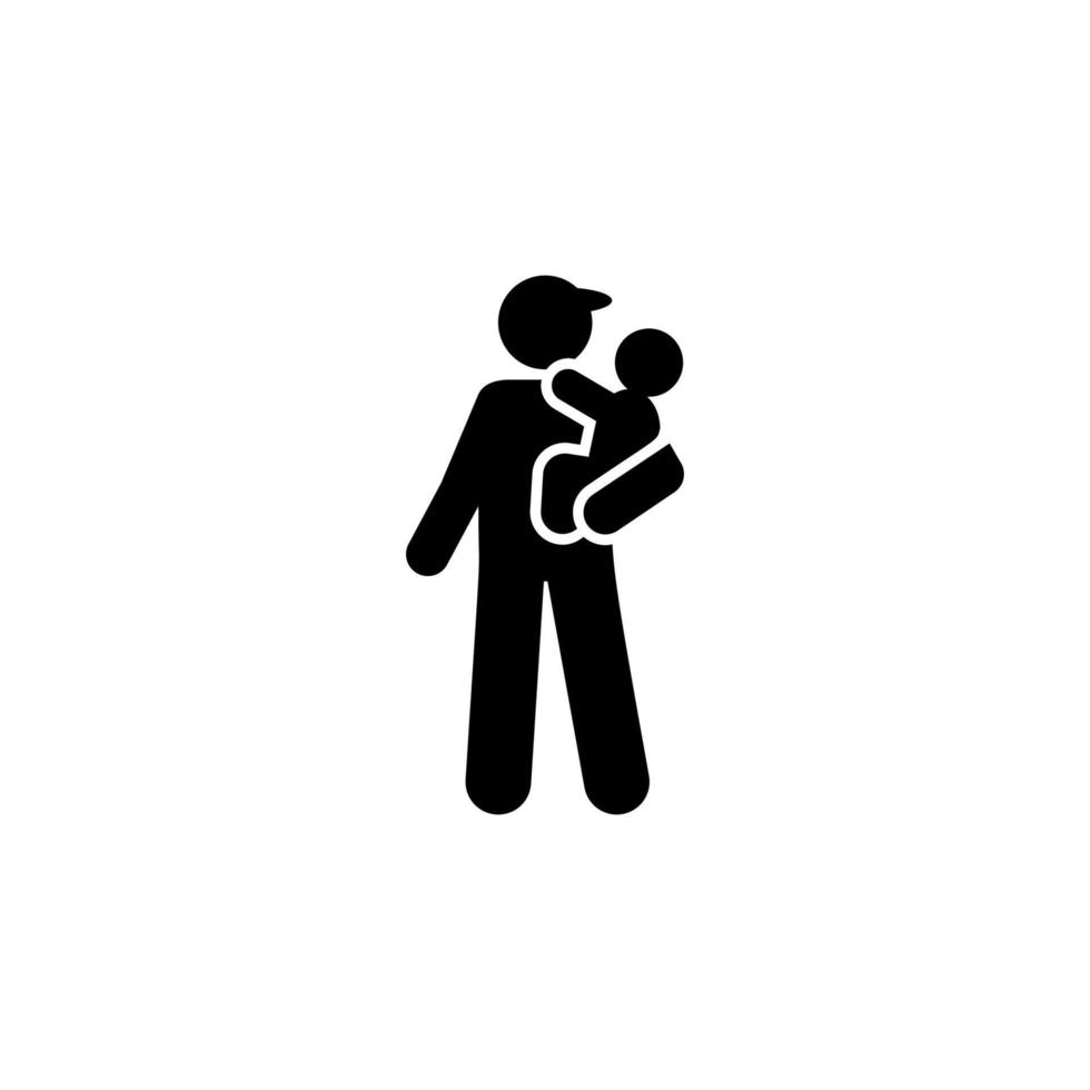 Dad, childcare, baby vector icon