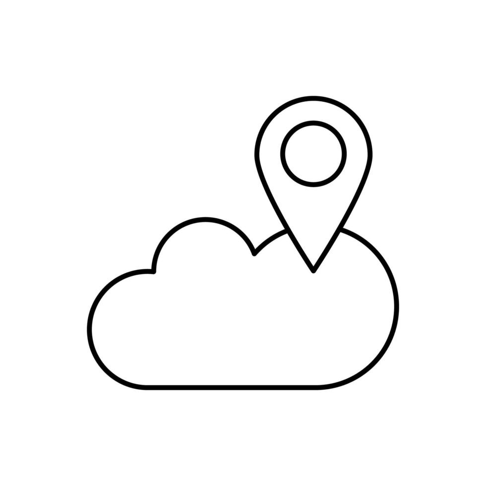 Cloud computing, location, SEO vector icon