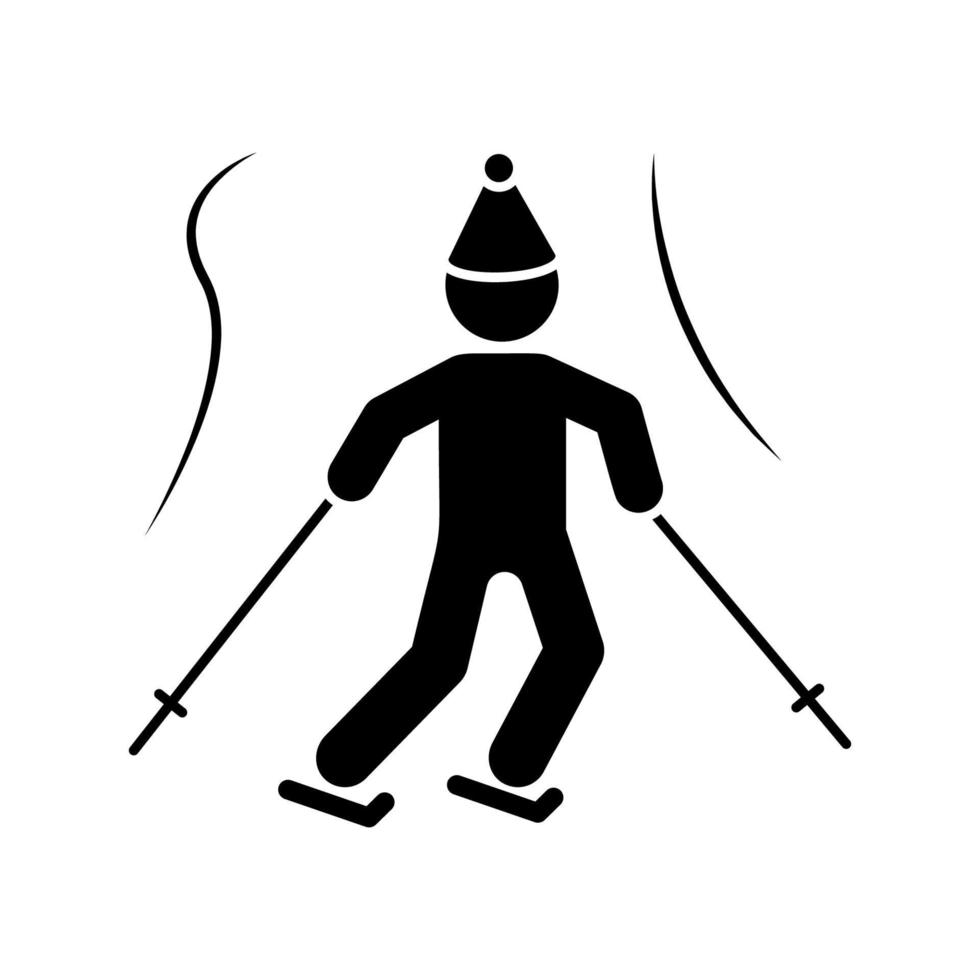 Man skiing sport vector icon