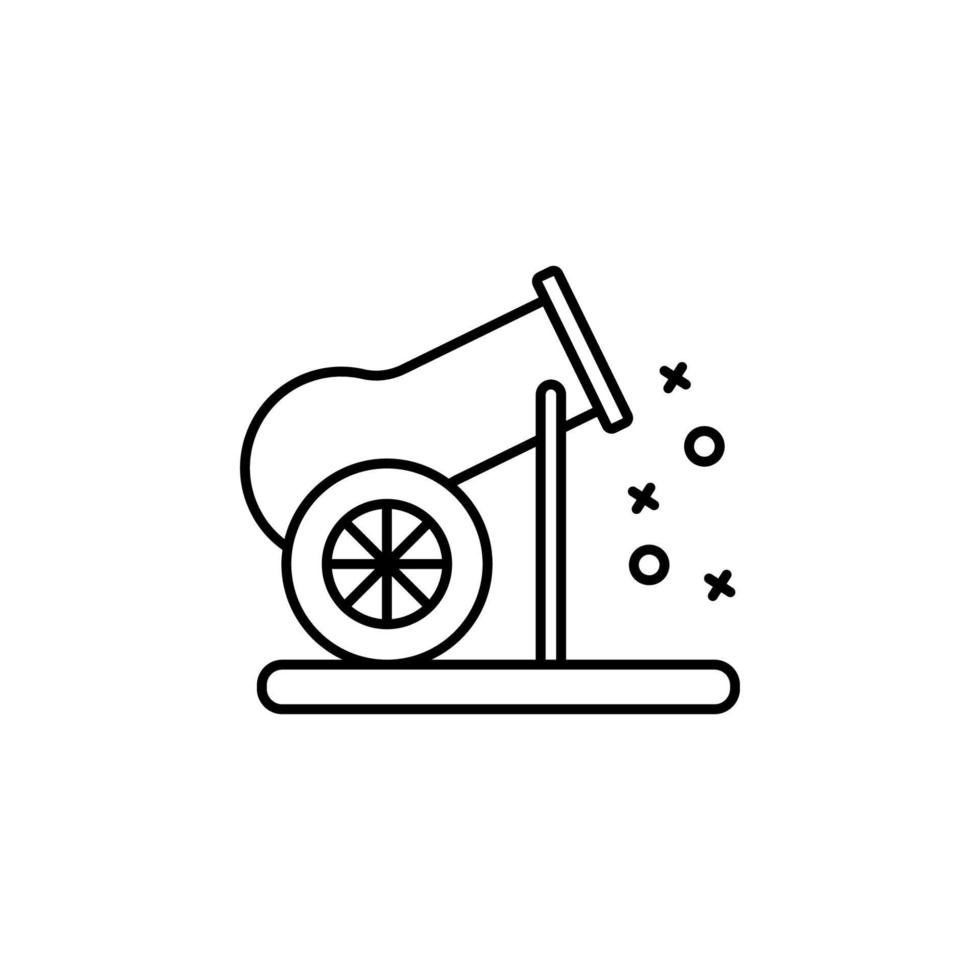 Cannon fire shoot history vector icon