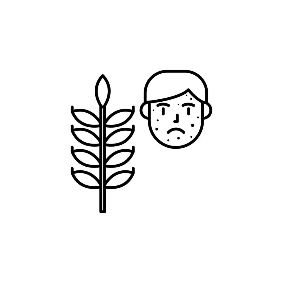 Gluten, allergic face vector icon
