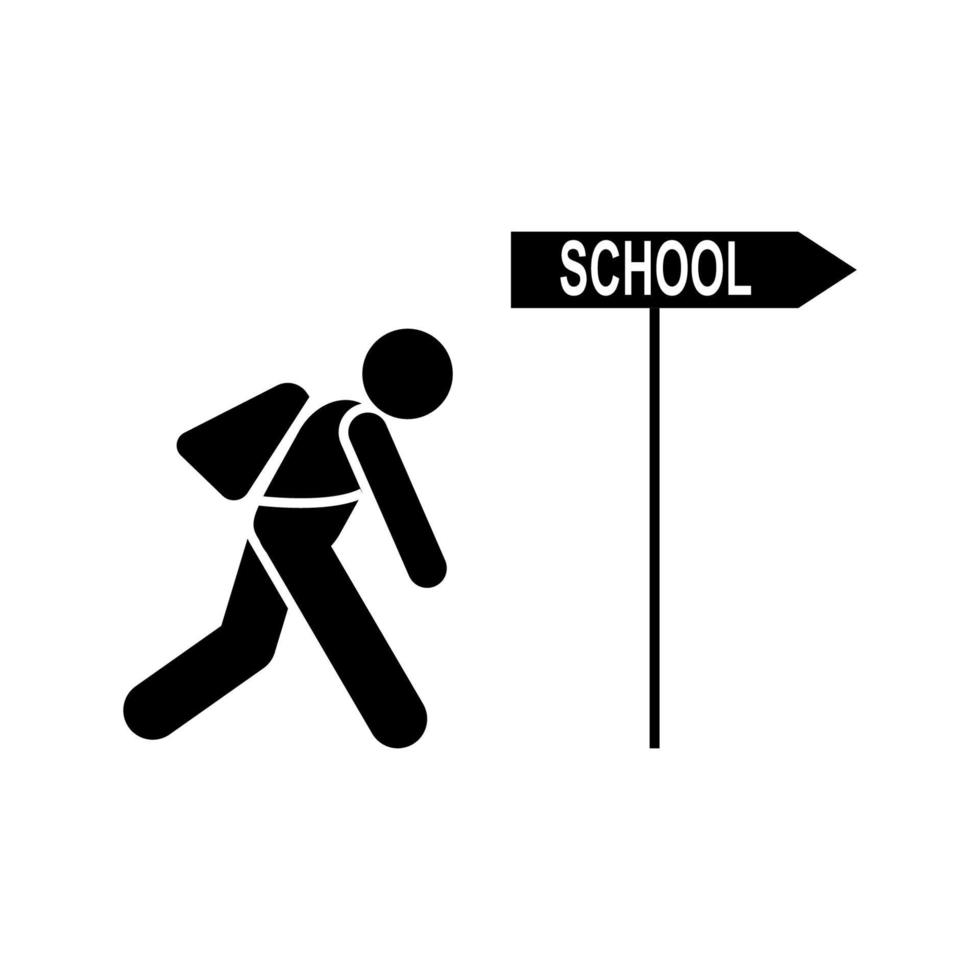 Tired, student, school vector icon