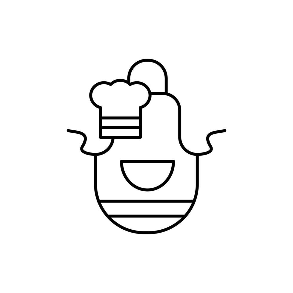 Apron cook hat vector icon