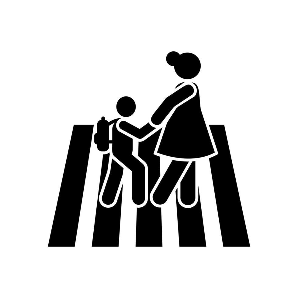 Mother student go way pictogram vector icon