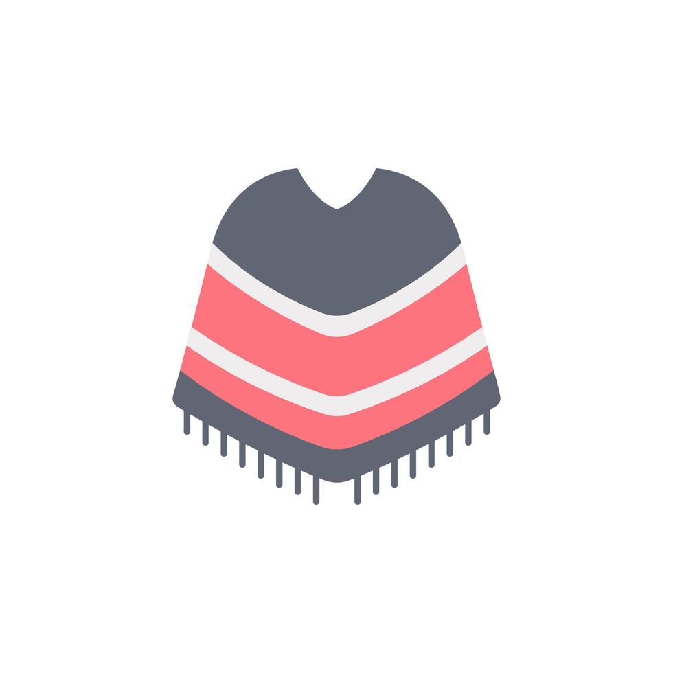 Poncho color vector icon