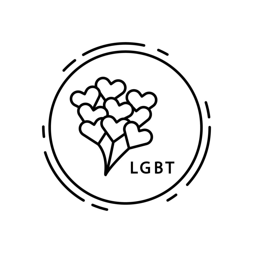 Balloons, lgbt vector icon