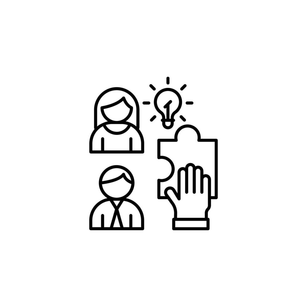 Team puzzle idea vector icon