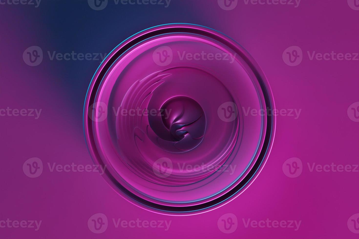 3D rendering abstract   pink  round shape, portal with frame .  round spiral on monochrome   isolated background photo