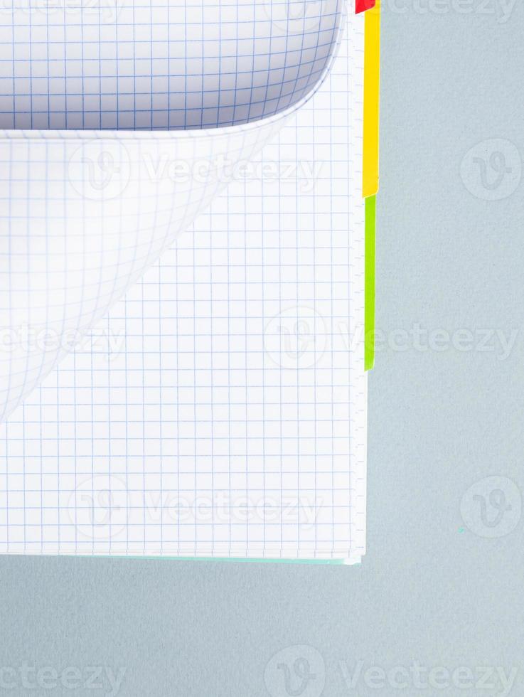 Notebook page with line paper texture for background photo