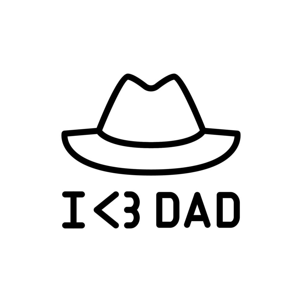 Hat, I love DAD vector icon