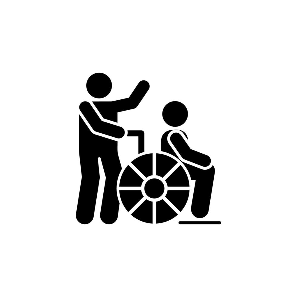 Wheelchair help handicapped vector icon