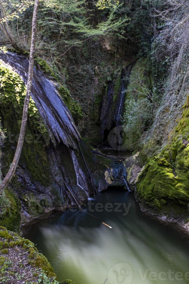 streams with pools of water from the marmore waterfall photo