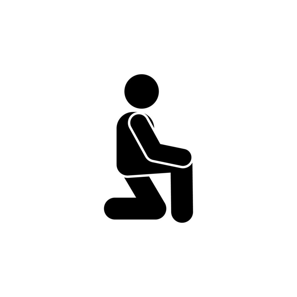 Man, posture, squat vector icon