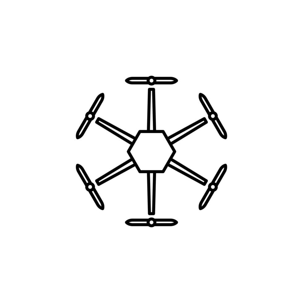 drone propellers field outline vector icon