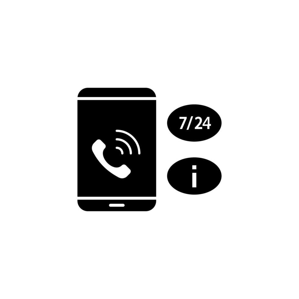 Smartphone info 7-24 vector icon