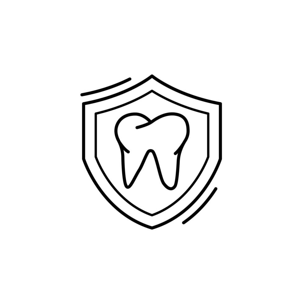 Caries defense tooth vector icon