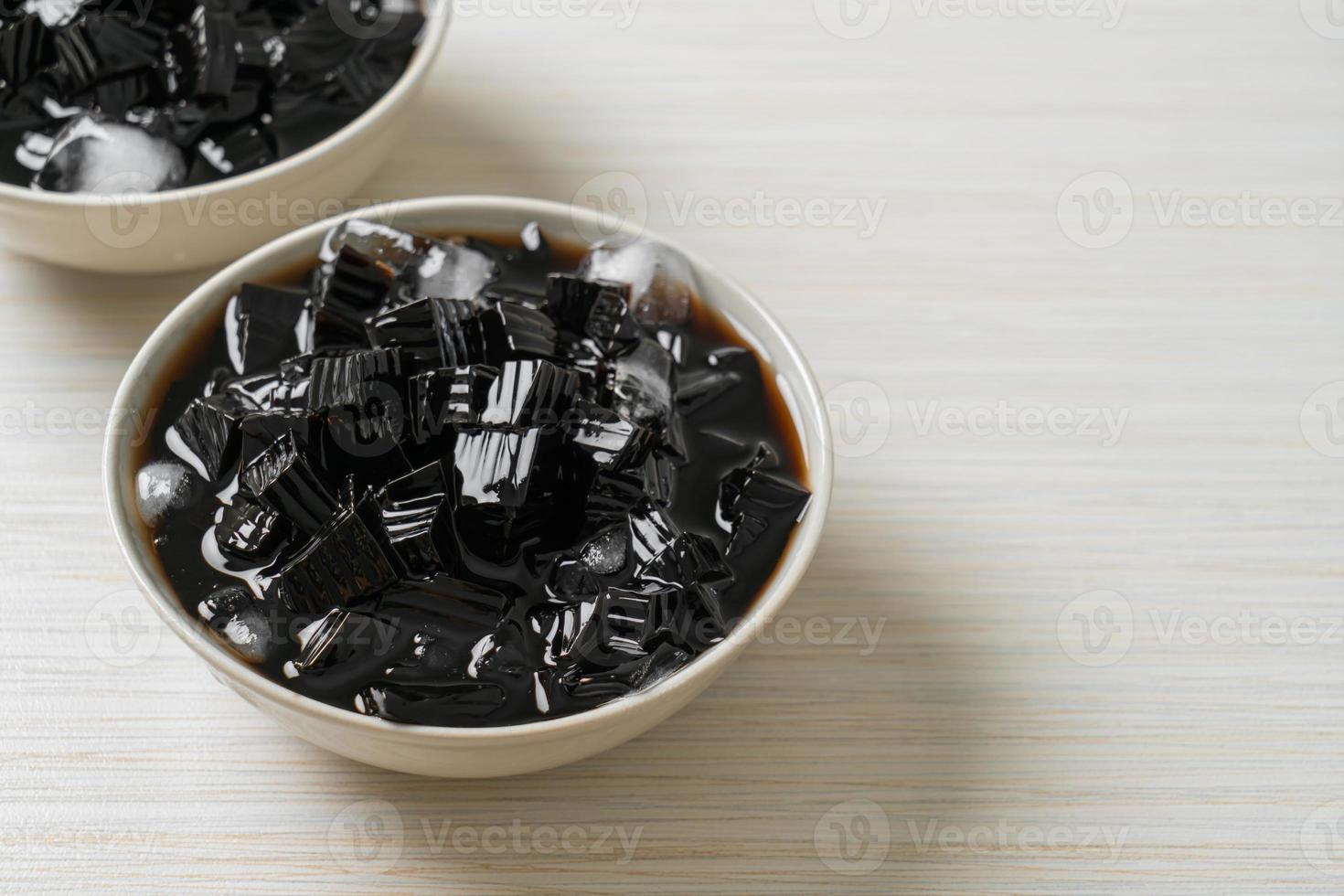 Black grass jelly with ice photo