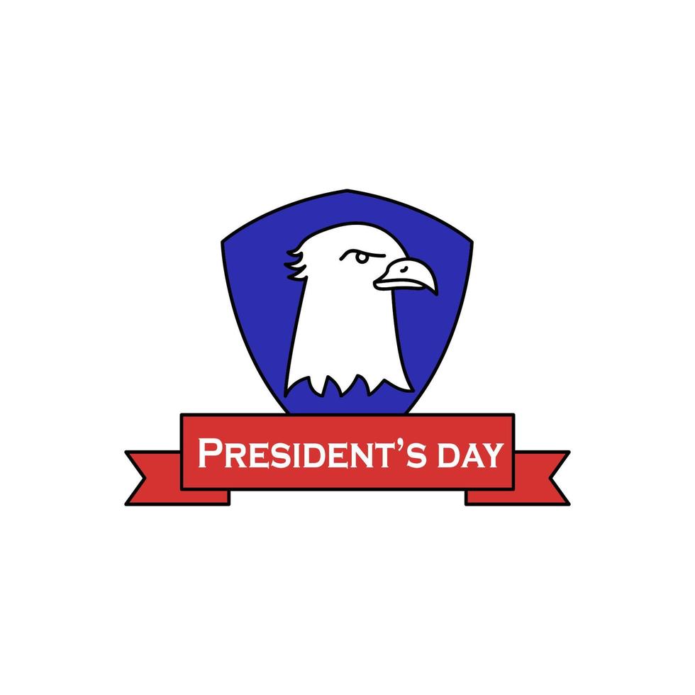 President day shield eagle vector icon