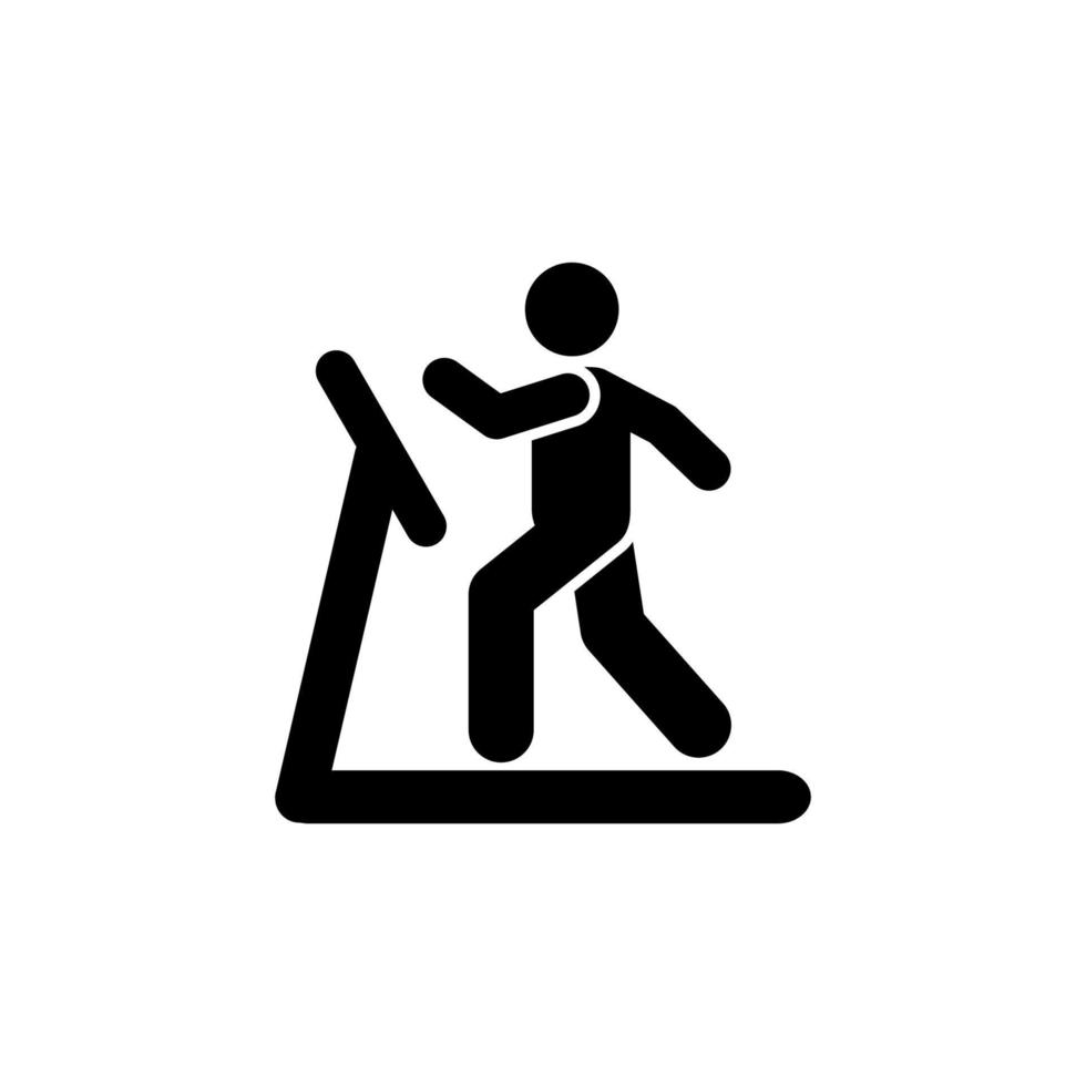 Running man sports gym exercise training with arrow pictogram vector icon