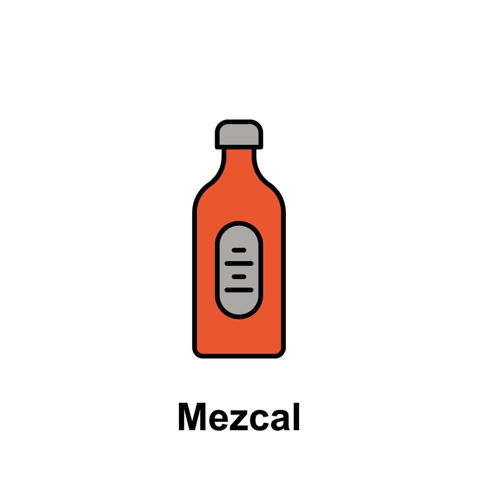 Mezcal, bottle vector icon