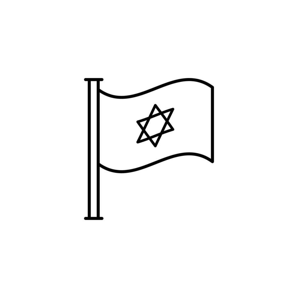 Judaism flag, Hanukkah vector icon