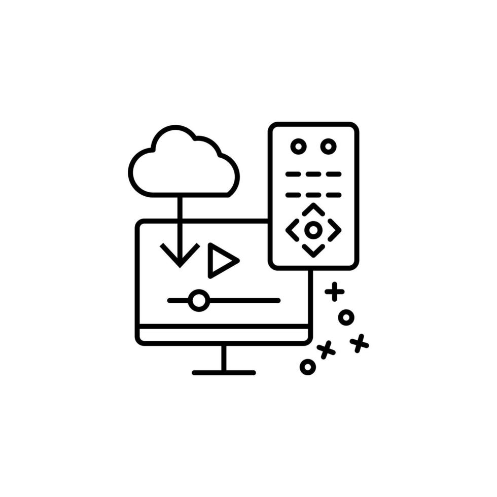 Tv streaming remote play vector icon