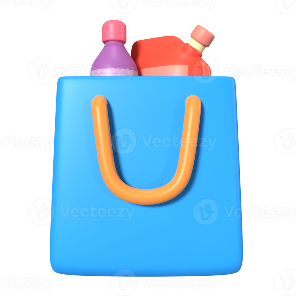 compras bolso lleno 3d ilustración icono png