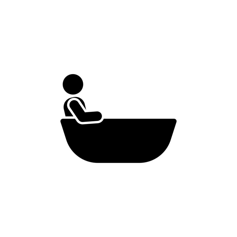 Man, hotel, shower, bathtub vector icon