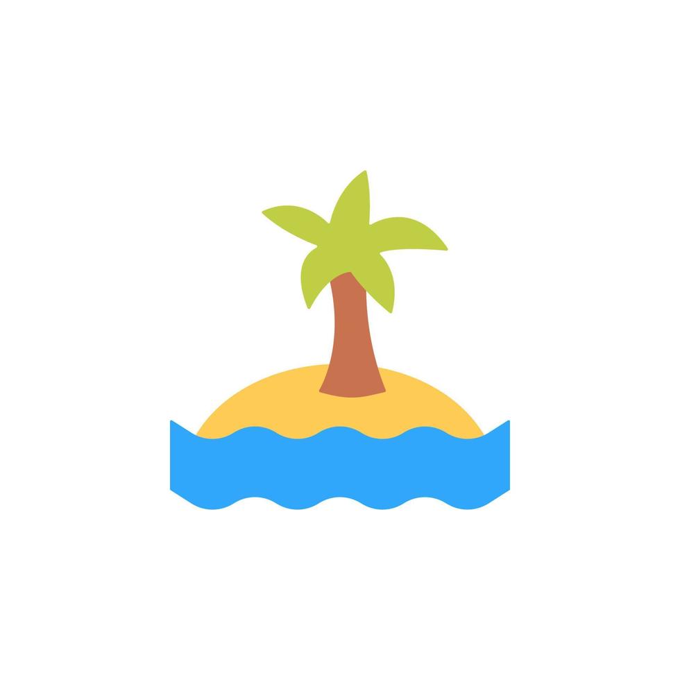 isla, palmera, Oceano vector icono