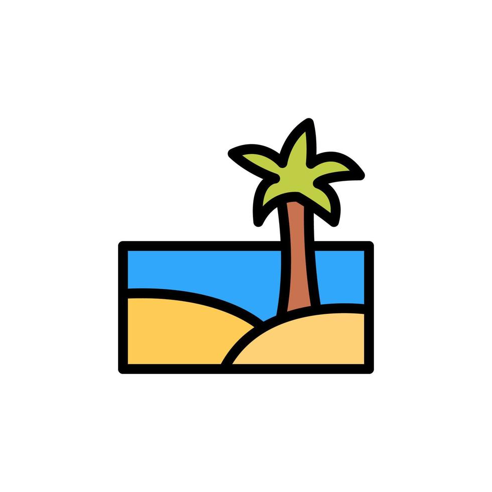 isla, palmera, Oceano vector icono