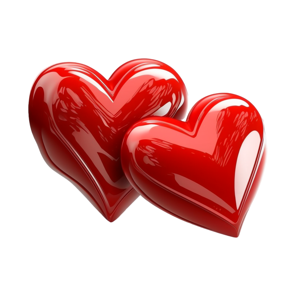 Valentines Day 3d Stereo Love Red Hearts png