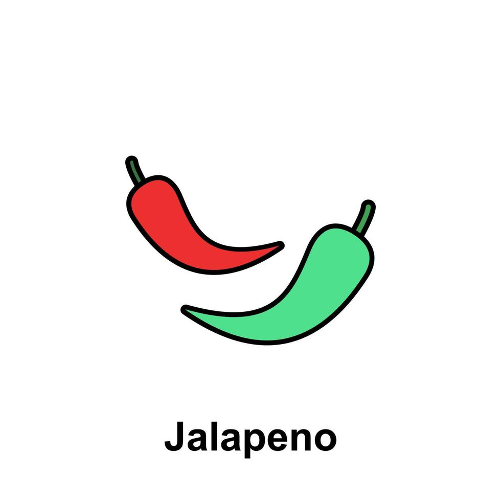 Jalapeno, vegetable vector icon