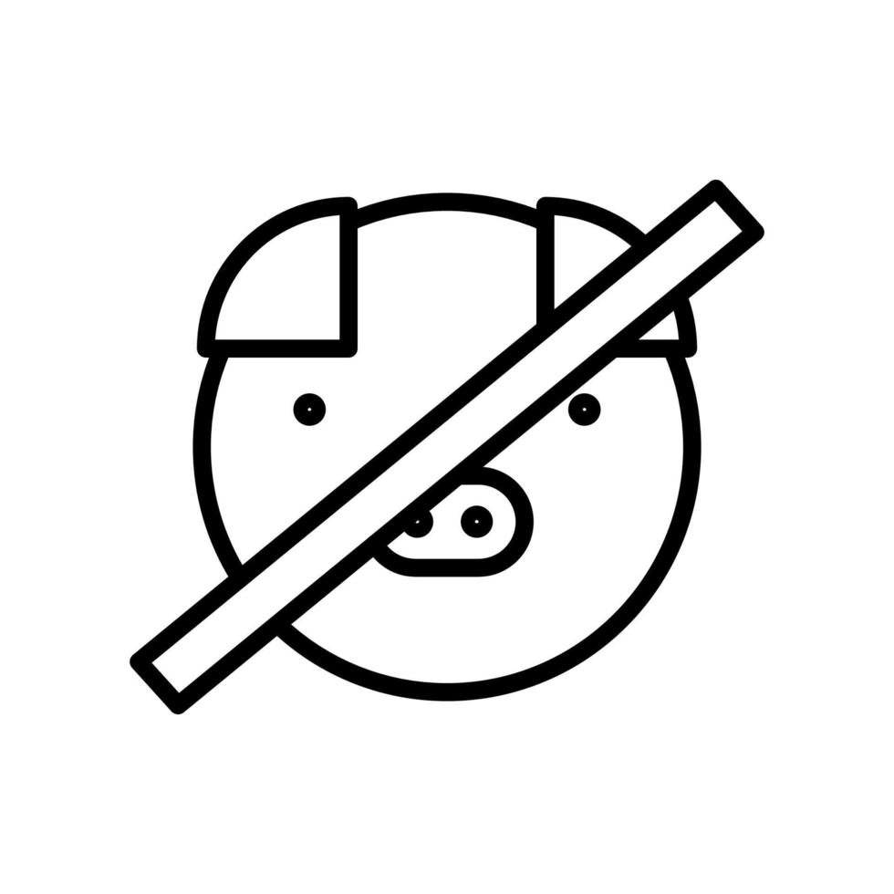 No pig haram Ramadan vector icon