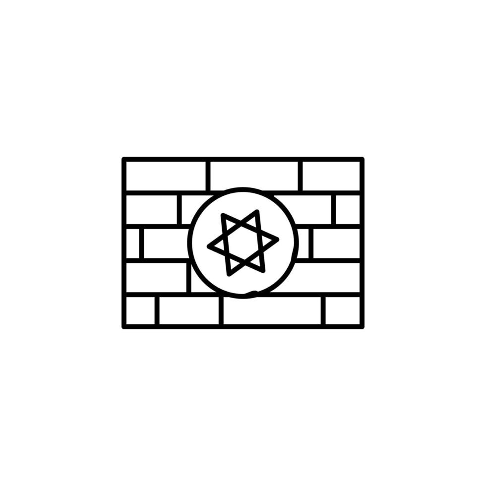 Kotel, Judaism vector icon