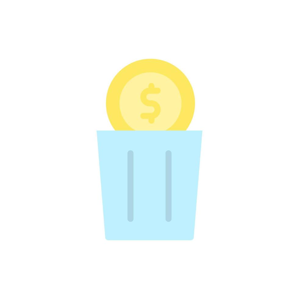 trash can coin dollar vector icon