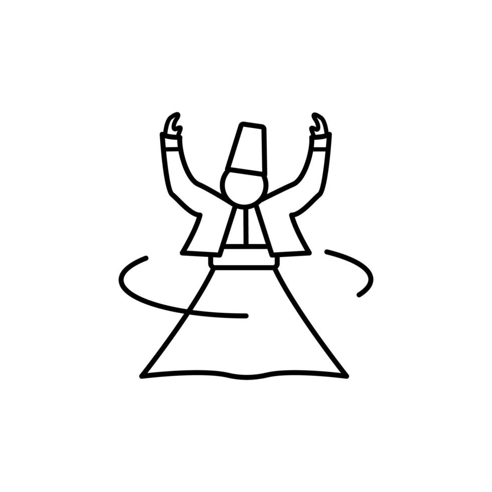 Sufi Mystic, dance, Islam vector icon