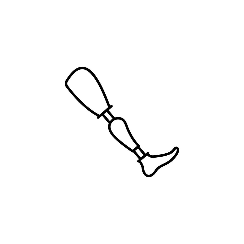 Leg amputated prosthesis limb vector icon