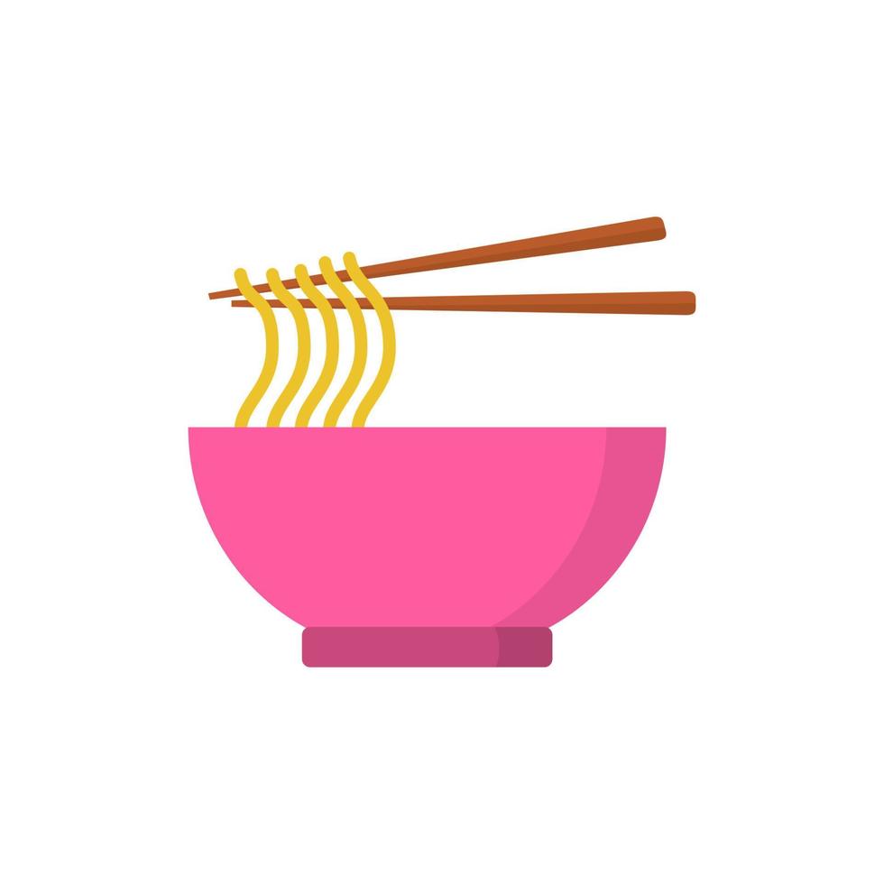Noodles plate color vector icon