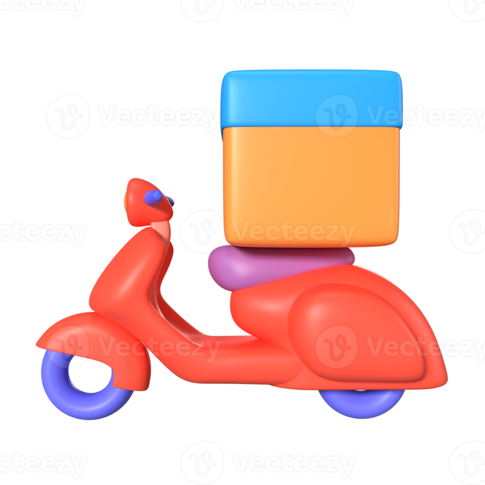 Motorcycle Courier 3D Illustration Icon png