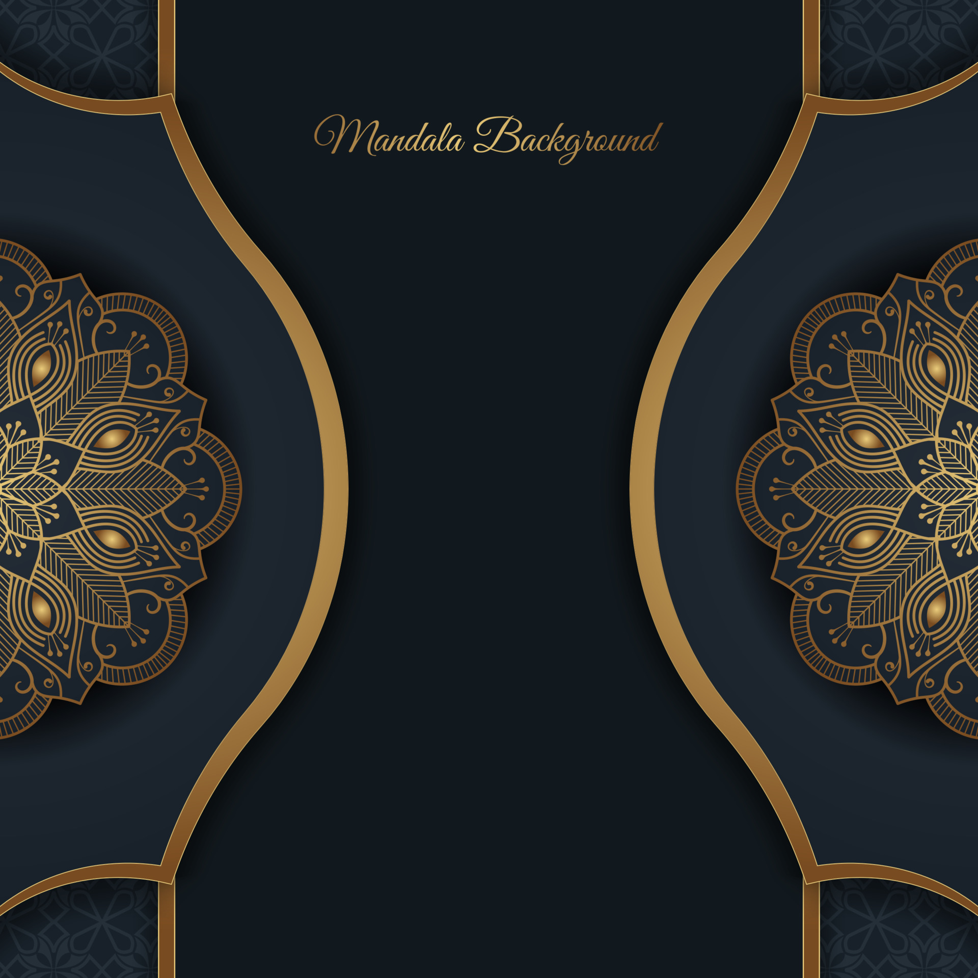 Gray background with golden mandala ornament 22571303 Vector Art at